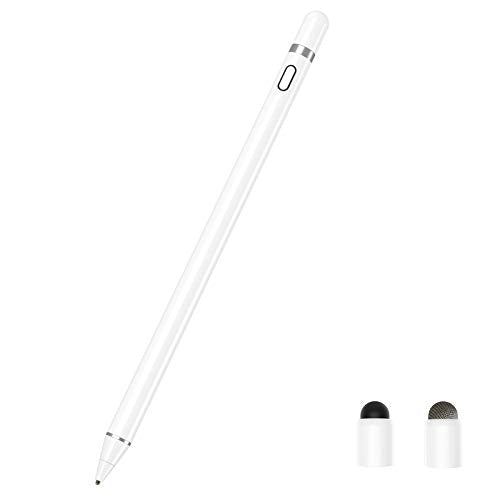 CiSiRUN ID811 Stylus Pen for Apple iPad, Active Stylus Rechargeable Fine Tip Stylus Compatible with All Apple iPad/iPhone/iPad Pro/iPhone X, Android Windows Capacitive Touchscreen Phone & Tablet (White)